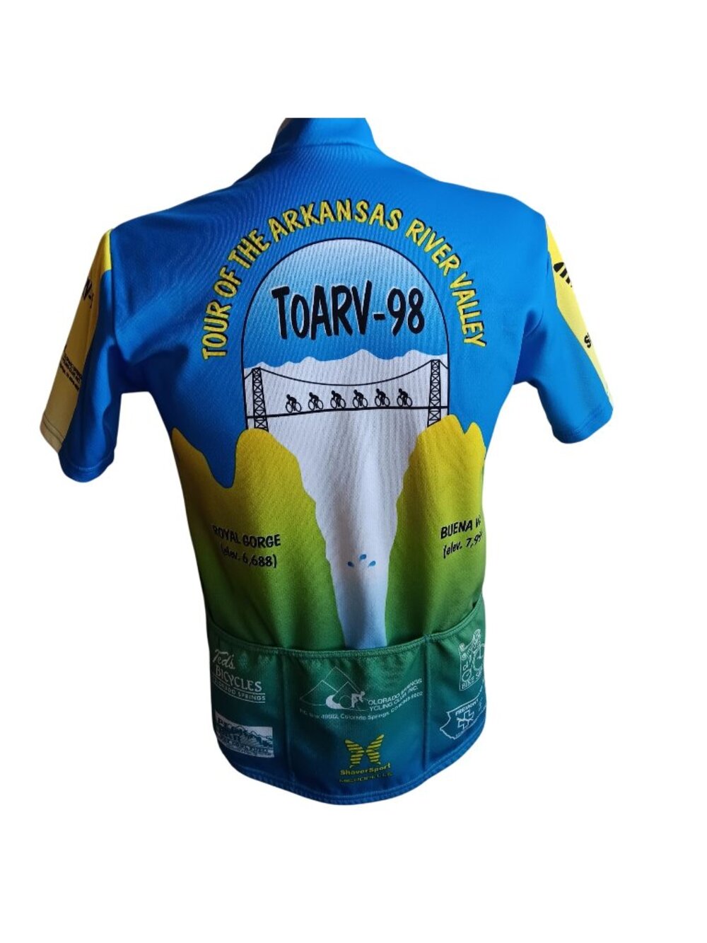 Vintage Bike Jersey Cyclist Medium 90s Shaver Sport Colorado TOARV-98 1998 Mens